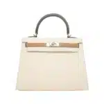 Hermès Kelly 25 Sellier Nata Epsom Palladium Hardware Handmade replica bags