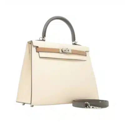 Hermès Kelly 25 Sellier Nata Epsom Palladium Hardware Handmade replica bags