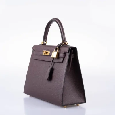 Hermès Kelly 25 Sellier Rouge Epsom Gold Hardware Best Lushentic Bags