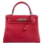 Hermès Kelly 28 Retourne Rose Extreme Matte Alligator Mississippiensis Palladium Hardware Quality Rep