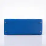 Hermès Kelly 28 Sellier Blue France Epsom Palladium Hardware High-quality replica