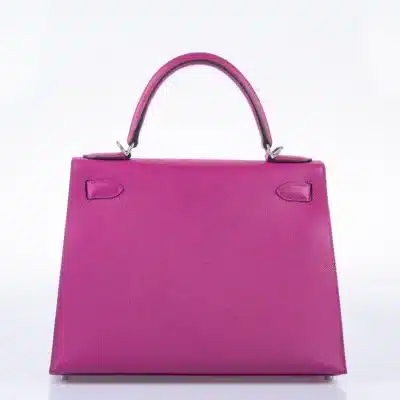 Hermès Kelly 28 Sellier Rose Pourpre Epsom Palladium Hardware luxury bags