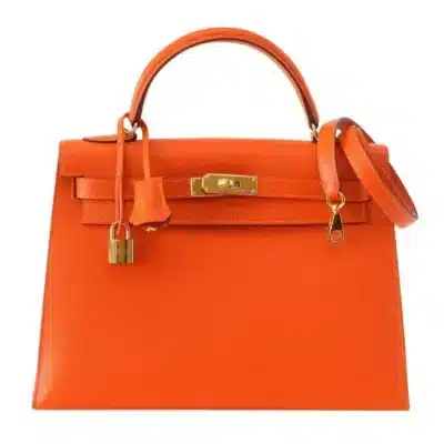 Hermès Kelly 32 Sellier Feu Lush Orange Epsom Gold Hardware Luxury replica handbags