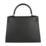 Hermès Limited Edition Kelly 28 Black Veau Graine Monsieur Palladium Hardware Replica Quality