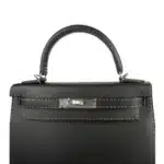 Hermès Limited Edition Kelly 28 Black Veau Graine Monsieur Palladium Hardware Replica Quality