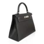 Hermès Limited Edition Kelly 28 Black Veau Graine Monsieur Palladium Hardware Replica Quality