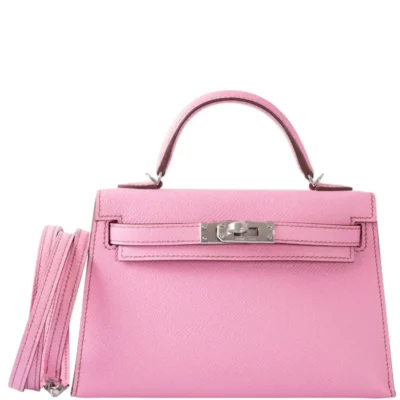 Hermès Limited Edition Mini Kelly 20 II Sellier 5P Bubblegum Pink Epsom Palladium Hardware dupes bag