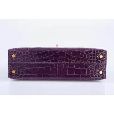 Hermès Mini Kelly 20 Cassis Shiny Alligator Mississippiensis Gold Hardware Lushentic quality