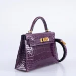 Hermès Mini Kelly 20 Cassis Shiny Alligator Mississippiensis Gold Hardware Lushentic quality