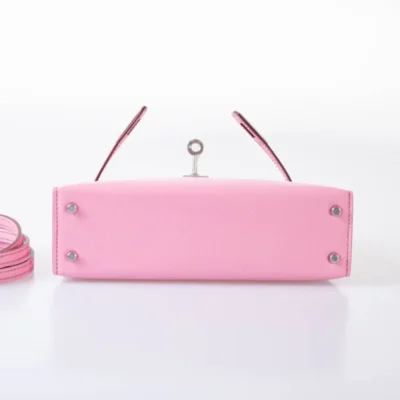 Hermès Mini Kelly 20 II Sellier 5P Bubblegum Pink Epsom Palladium Hardware Quality Rep