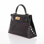 Hermès Mini Kelly 20 II Sellier Black Shiny Alligator Mississippiensis Gold Hardware Lushentic Grade bags