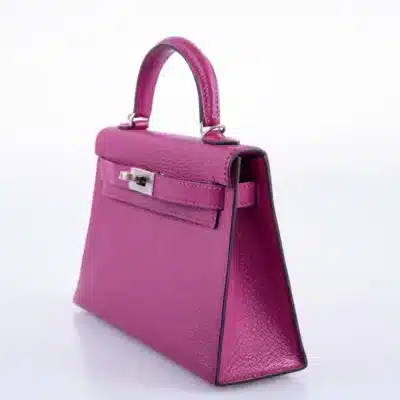 Hermès Mini Kelly 20 II Sellier Rose Pourpre Chevre Palladium Hardware Affordable