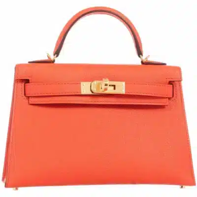 Hermès Mini Kelly 20 Poppy Orange Chevre Gold Hardware Luxury bag