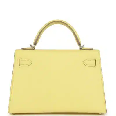 Hermès Mini Kelly 20 Sellier Limoncello Chevre Palladium Hardware