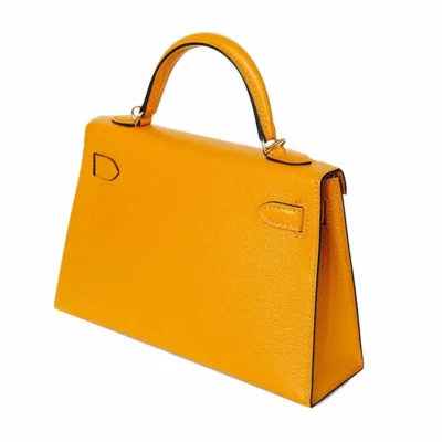 Hermès Mini Kelly 20 Sellier Moutarde Chevre Mysore Gold Hardware Luxury bag