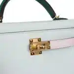 Hermès HSS Mini Kelly 20 Sellier Tri-Color Gris Platine/Mauve Pale/Vert Moyen Epsom Gold Hardware Lushentic replica handbags