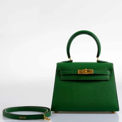 Hermès Mini Kelly 20 Sellier Vert Clair Epsom Gold Hardware Handmade replica bags