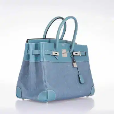 Hermès HSS Birkin 35 Blue Denim & Blue Jean Epsom Contrast Stitching Palladium Hardware