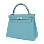 Hermès Rare Collectible Kelly 28 Fresh Atoll Togo Palladium Hardware Luxury replica handbag