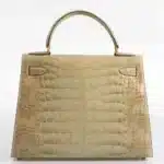 Hermès Rare Collectible Kelly 28 Vert Celadon Himalaya Natura Alligator Gold Hardware Replica luxury handbags