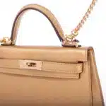 Hermès Rare Collectible Mini Kelly 20 Sellier Olympic Gold Metallic Doré Chevre Chamkilight Gold Hardware Lushentic Replica