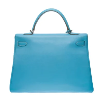 Hermès Limited Edition Candy Edition Kelly 35 Blue Epsom Silver Hardware Quality Rep