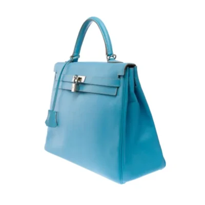 Hermès Limited Edition Candy Edition Kelly 35 Blue Epsom Silver Hardware Quality Rep