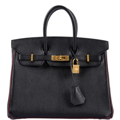 Hermès HSS Birkin 25 Black and Rouge H Chevre Gold Hardware Quality Replica