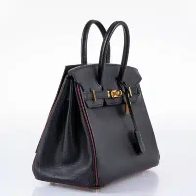 Hermès HSS Birkin 25 Black and Rouge H Chevre Gold Hardware Quality Replica