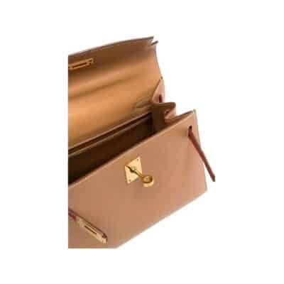 Hermès Vintage 1994 Mini Kelly 20 Beige and Wine Red Courchevel Gold Hardware Lushentic Replica