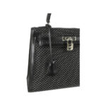 Hermès Vintage 1999 Kelly 25 Sellier Black and Silver Box Calf Silver Hardware Lushentic Bags