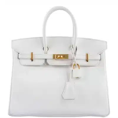 Hermès 2008 Birkin 25 White Epsom Gold Hardware