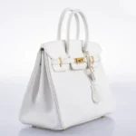 Hermès 2008 Birkin 25 White Epsom Gold Hardware