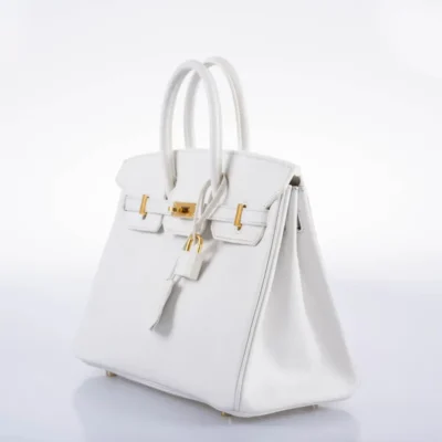 Hermès 2008 Birkin 25 White Epsom Gold Hardware