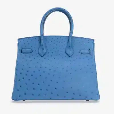 Hermès Rare Collectible 2016 Birkin 30 Mykonos Ostrich Palladium Hardware