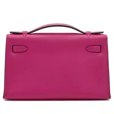 Hermès 2017 Kelly Pochette Rose Pourpre Swift Palladium Hardware Luxury bag