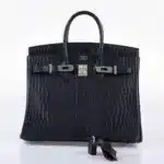 Hermès 2019 Birkin 25 Verso Blue Marine and Rose Scheherazade Matte Alligator Mississippiensis Palladium Hardware