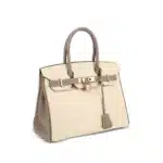 Hermès 2019 Birkin 30 Grey and White Epsom Gold Hardware