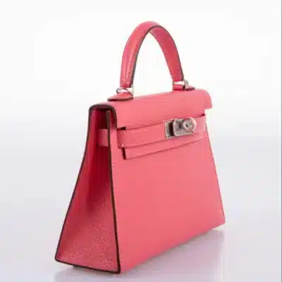 Hermès 2019 Mini Kelly 20 II Sellier Rose Lipstick Chevre Palladium Hardware Quality Replica