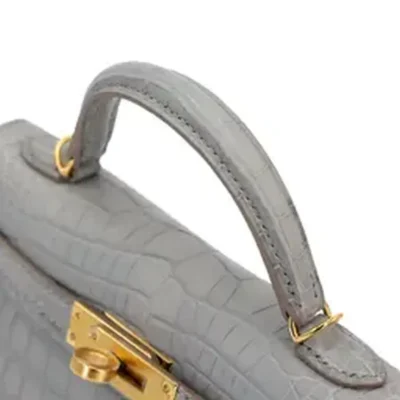 Hermès 2019 Mini Kelly II Gris Perle Matte Alligator Mississippiensis Gold Hardware High-quality Lushentic Grade