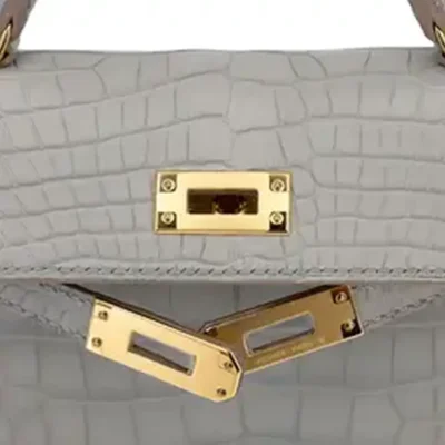 Hermès 2019 Mini Kelly II Gris Perle Matte Alligator Mississippiensis Gold Hardware High-quality Lushentic Grade