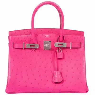 Hermès 2020 Birkin 30 Rose Tyrien Ostrich Palladium Hardware