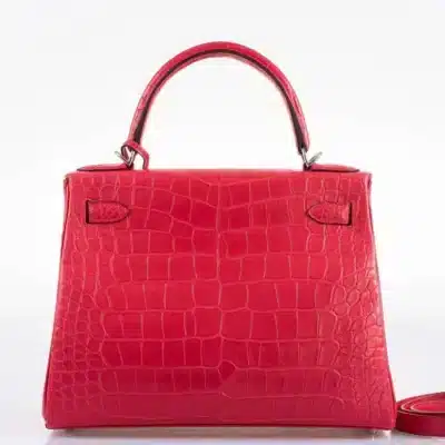 Hermès 2020 Kelly 28 Retourne Rose Extreme Matte Alligator Mississippiensis Palladium Hardware Hermès 2020 Kelly 28 Retourne Rose Extreme Matte Alligator Mississippiensis Palladium Hardware Lushentic replica handbags