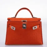 Hermès 2021 Mini Kelly 20 II Poppy Matte Alligator Mississippiensis Palladium Hardware Replica Quality