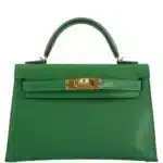 Hermès 2021 Mini Kelly 20 II Sellier Bambou Chevre Gold Hardware replica handbags online