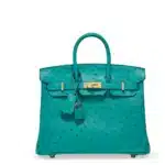 Hermès 2022 Birkin 25 Vert Vérone Ostrich Gold Hardware High-quality Lushentic Grade