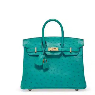 Hermès 2022 Birkin 25 Vert Vérone Ostrich Gold Hardware High-quality Lushentic Grade