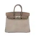 Hermès 2023 HSS Birkin 25 Etoupe Grizzly Doblis Suede & Swift Palladium Hardware Lushentic inspired bags