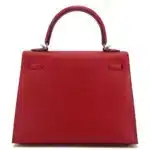 Hermès 2023 Kelly 25 Sellier Rouge Piment and Shocking Rose Madame Palladium Hardware Replica Bags