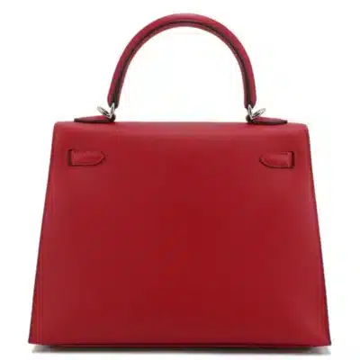 Hermès 2023 Kelly 25 Sellier Rouge Piment and Shocking Rose Madame Palladium Hardware Replica Bags